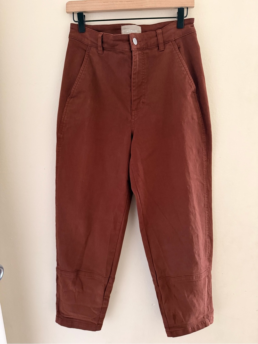 Everlane The Utility Barrel Pant Rosewood Brown Size 6 Cropped Organic Cotton - Picture 2 of 8